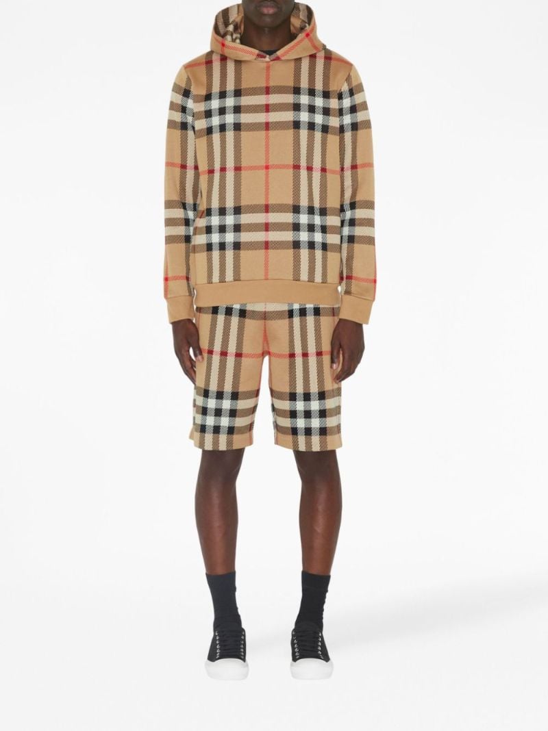Neutral House-check Cotton Hoodie