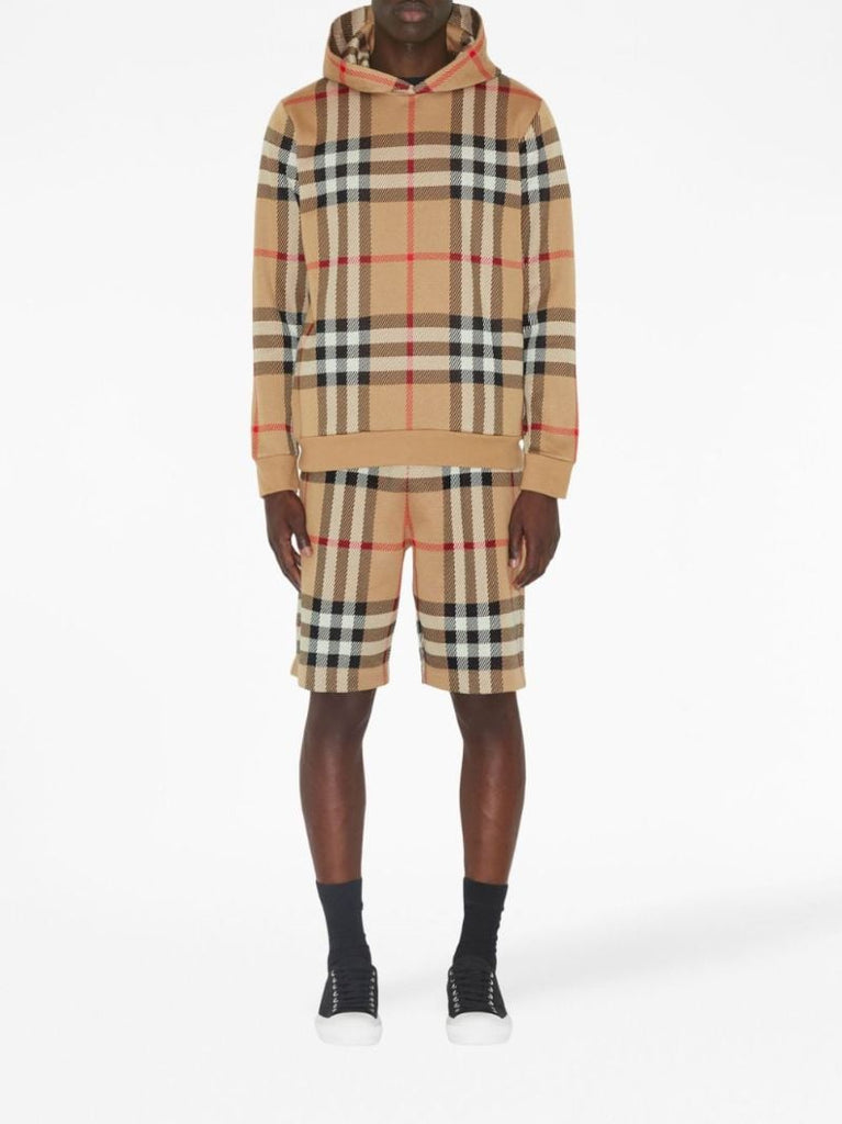 Neutral House-check Cotton Hoodie