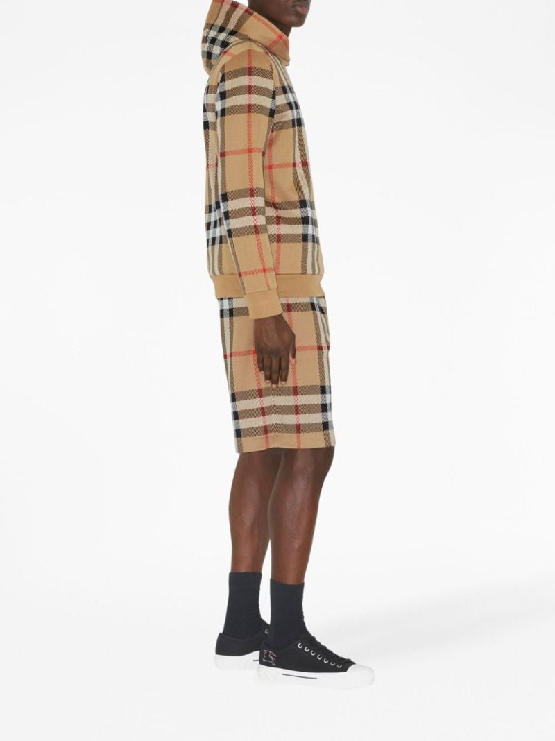 Neutral House-check Cotton Hoodie