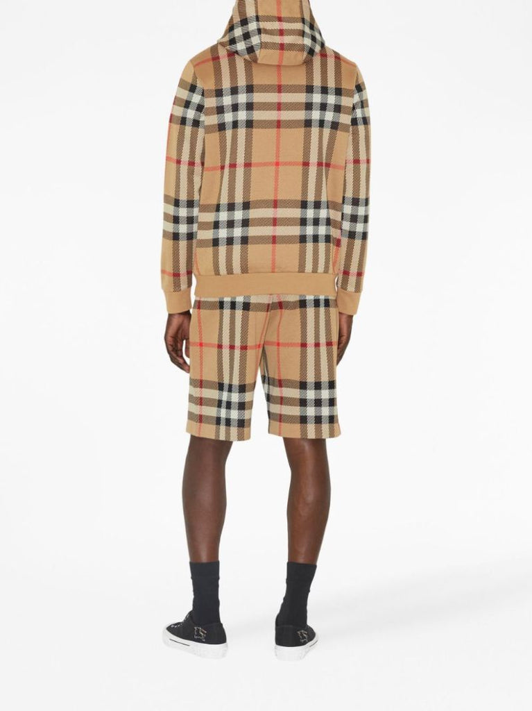 Neutral House-check Cotton Hoodie