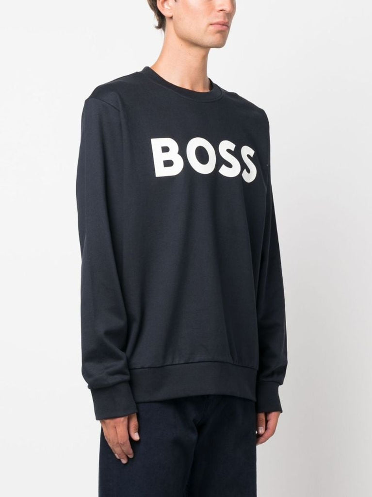 Blue Logo-print Cotton Sweatshirt