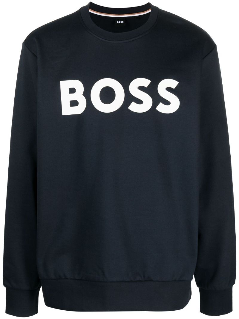 Blue Logo-print Cotton Sweatshirt