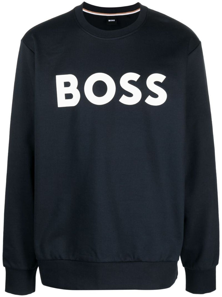 Blue Logo-print Cotton Sweatshirt