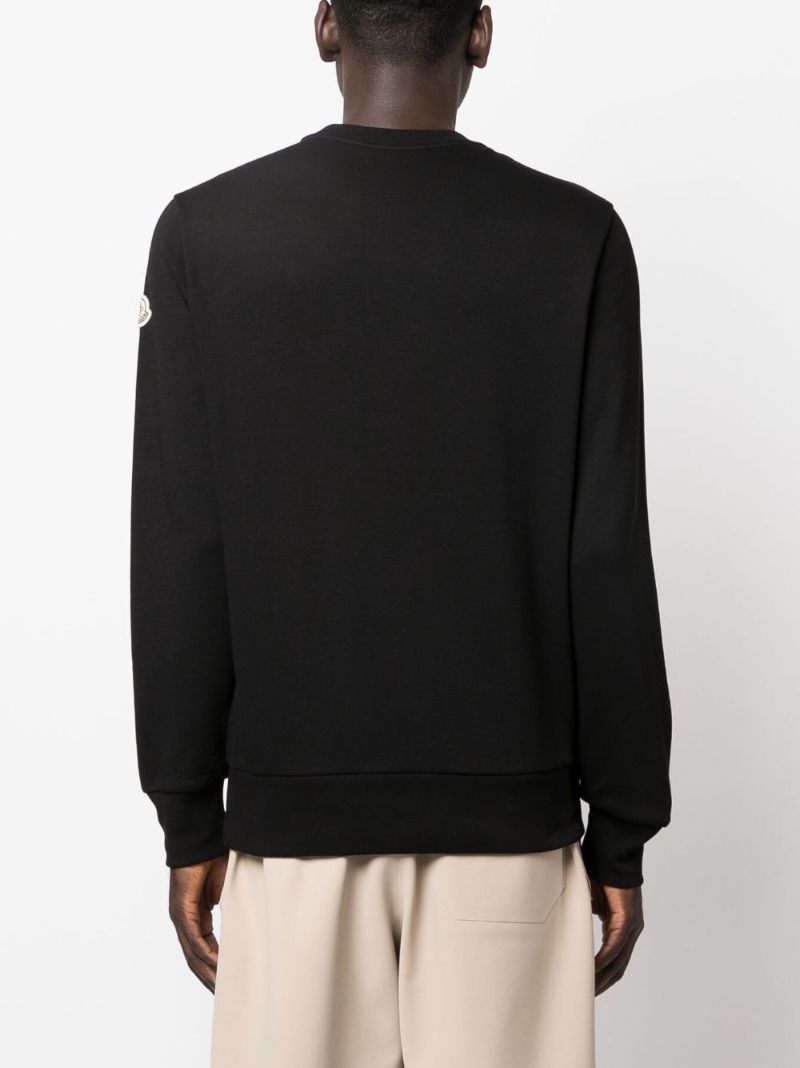 Black Monogram Print Cotton Sweatshirt