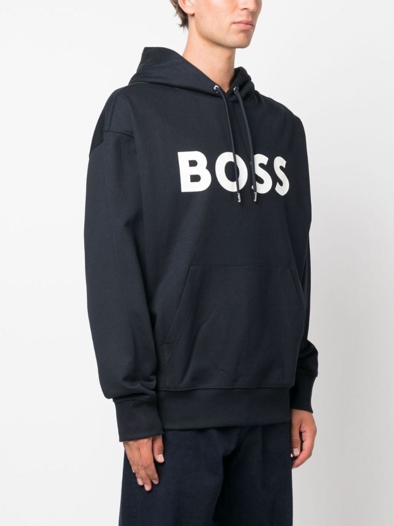 Blue Logo-print Cotton Hoodie