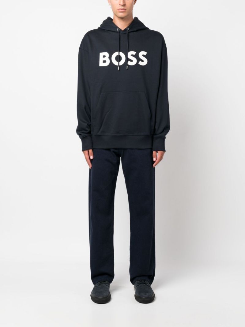 Blue Logo-print Cotton Hoodie