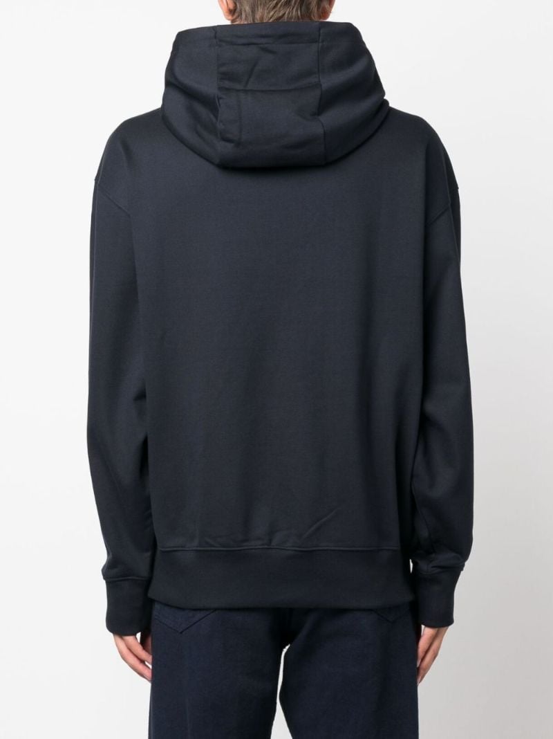 Blue Logo-print Cotton Hoodie