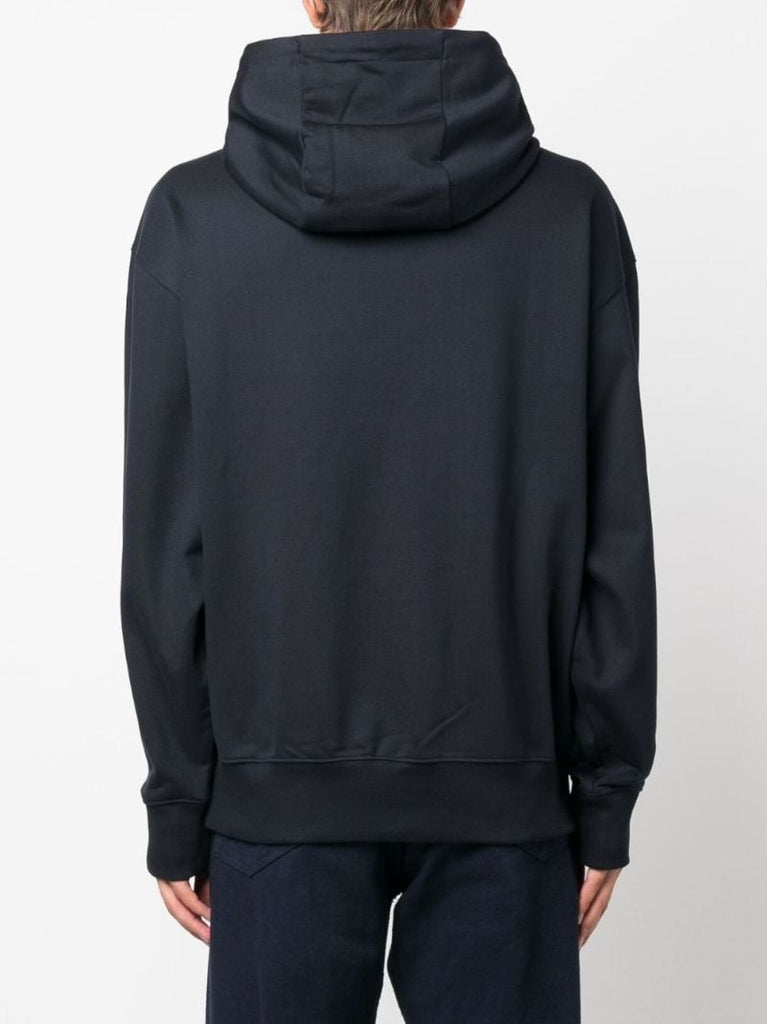 Blue Logo-print Cotton Hoodie