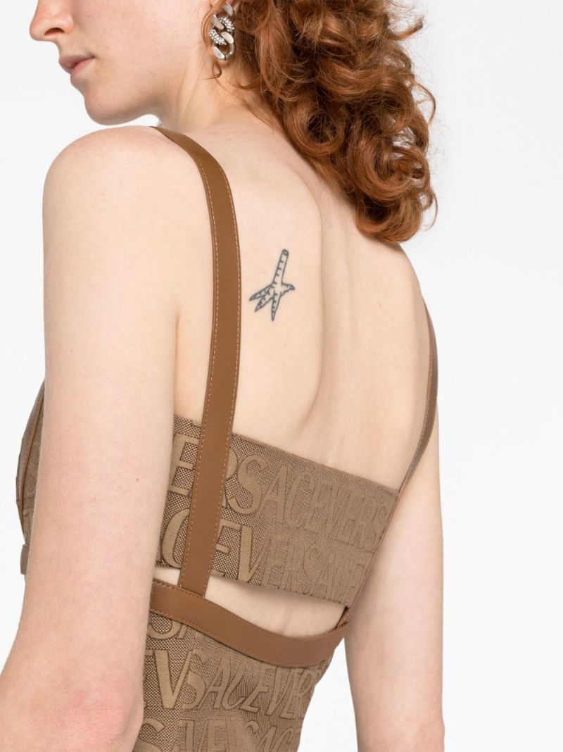 Brown Versace Allover Mini Dress