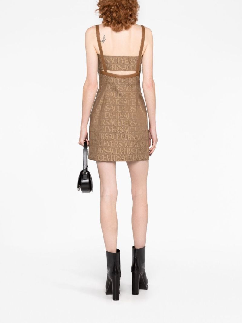 Brown Versace Allover Mini Dress