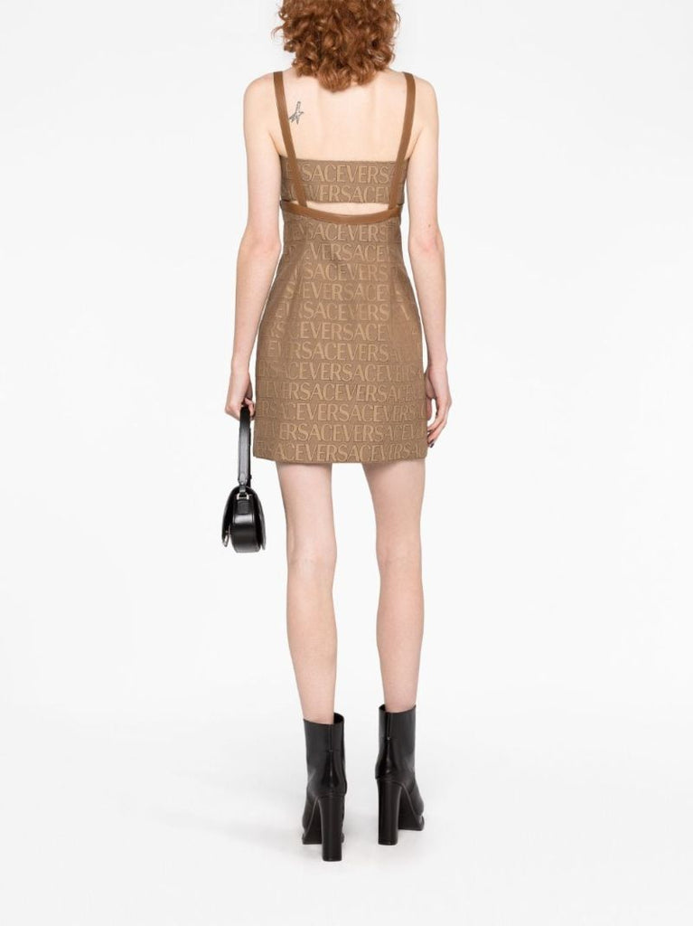 Brown Versace Allover Mini Dress