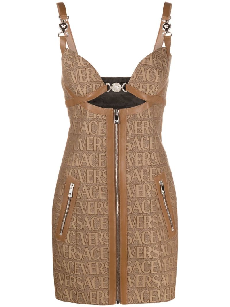 Brown Versace Allover Mini Dress