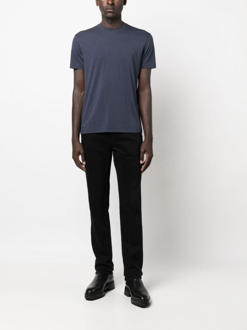 Blue Crew Neck Short Sleeved T-shirt