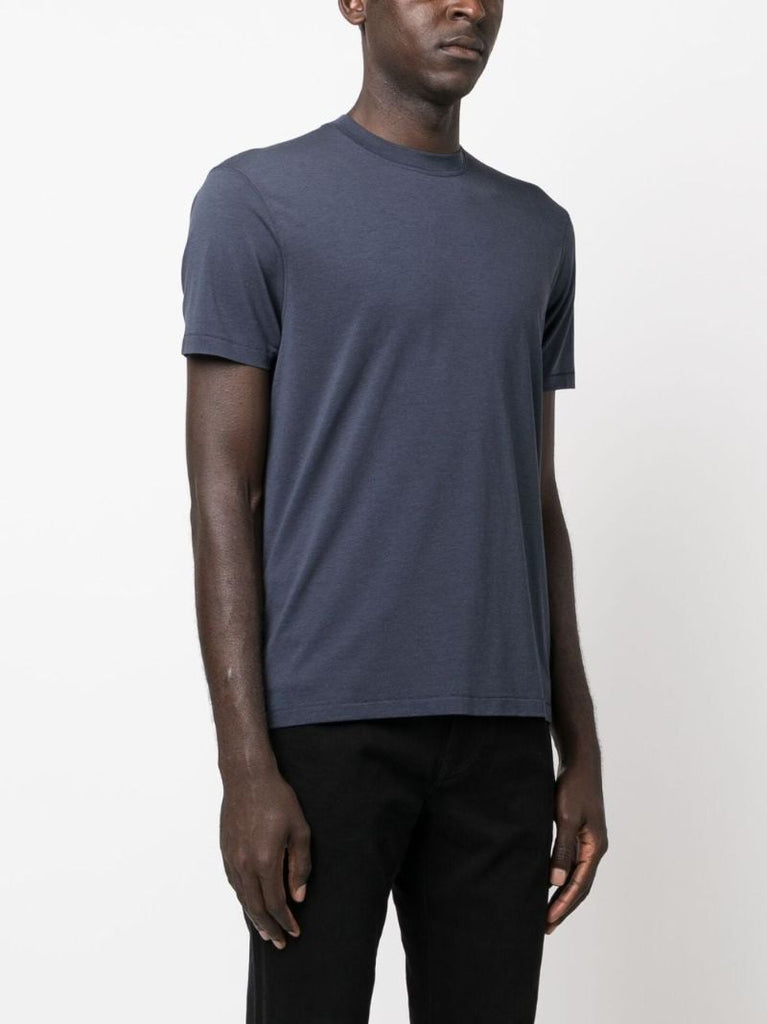Blue Crew Neck Short Sleeved T-shirt
