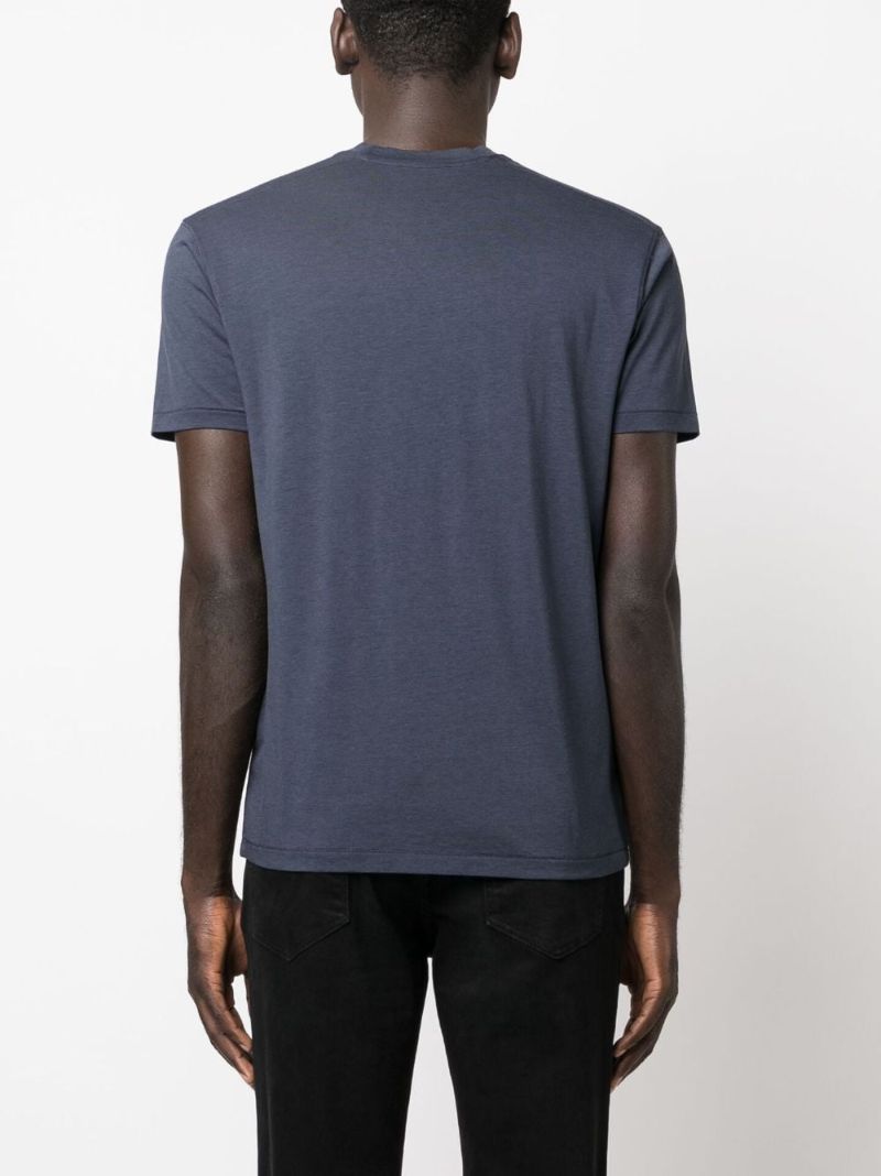 Blue Crew Neck Short Sleeved T-shirt
