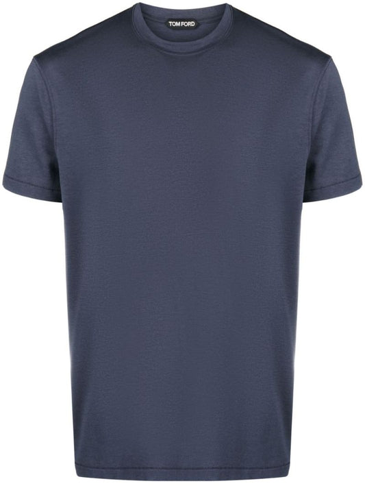 Blue Crew Neck Short Sleeved T-shirt
