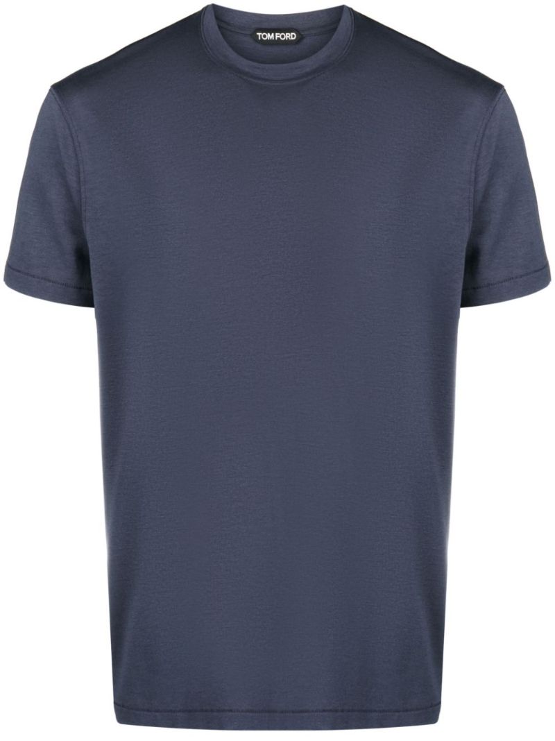 Blue Crew Neck Short Sleeved T-shirt