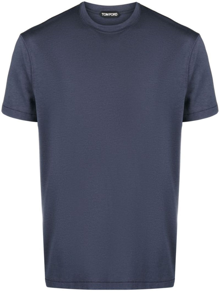 Blue Crew Neck Short Sleeved T-shirt