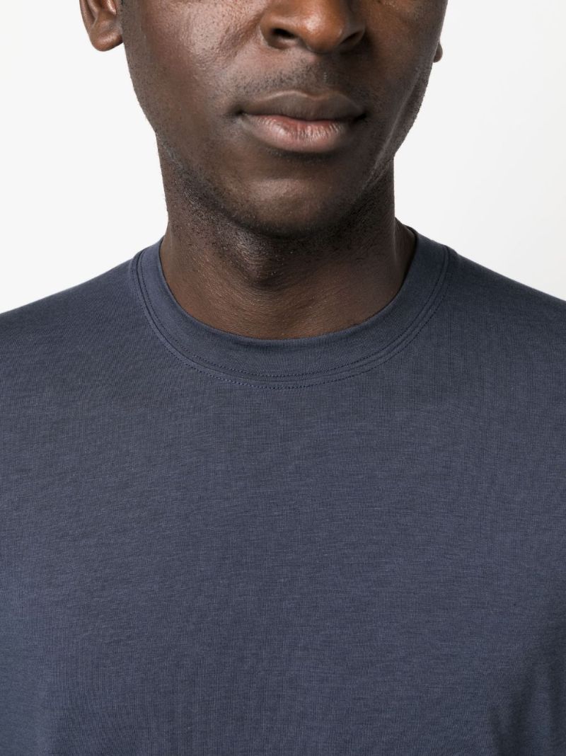 Blue Crew Neck Short Sleeved T-shirt