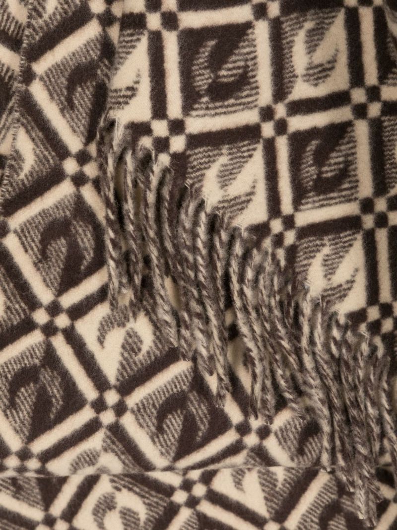 Neutral Crescent Moon Wool Scarf