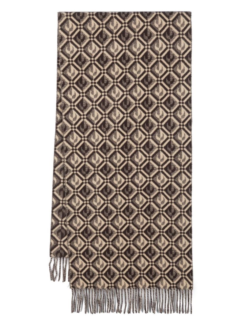 Neutral Crescent Moon Wool Scarf