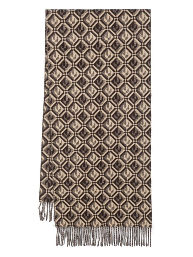 Neutral Crescent Moon Wool Scarf