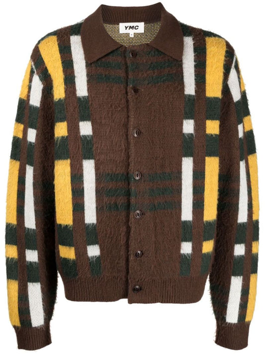 Brown Rat Pack Checked Cardigan