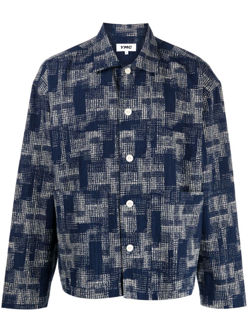 Blue Textured Cotton Shirt