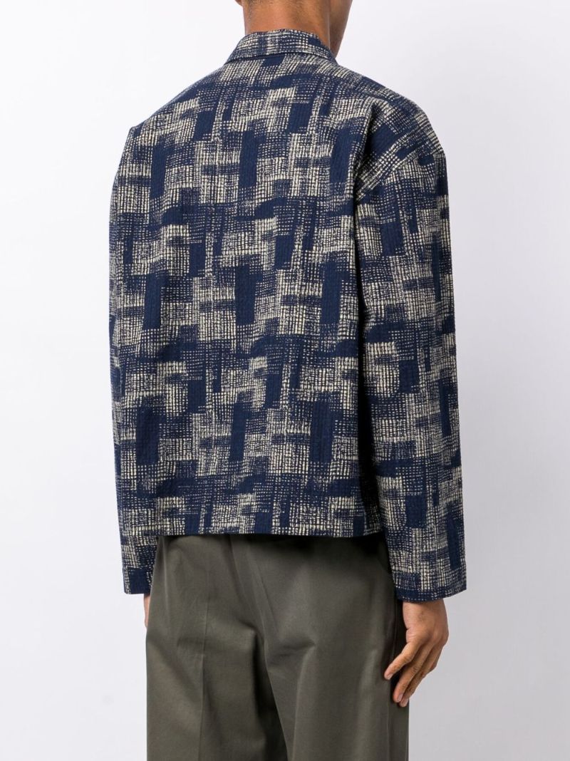 Blue Textured Cotton Shirt