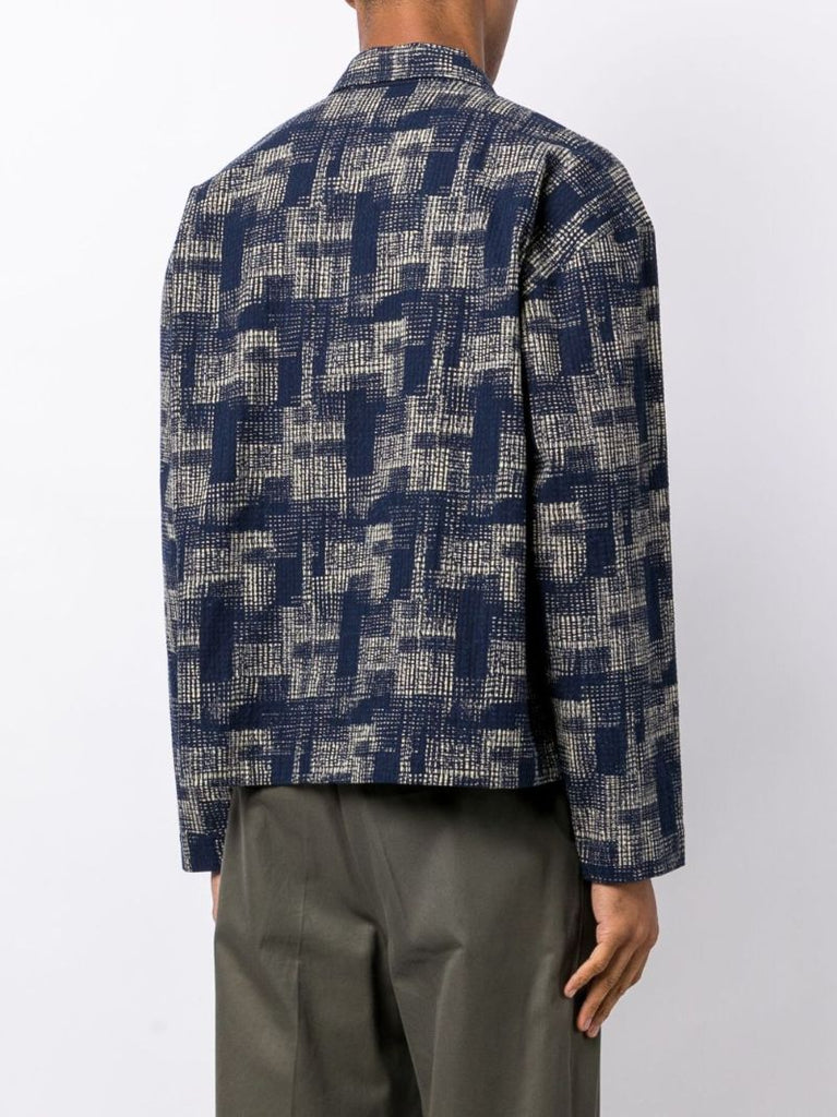 Blue Textured Cotton Shirt