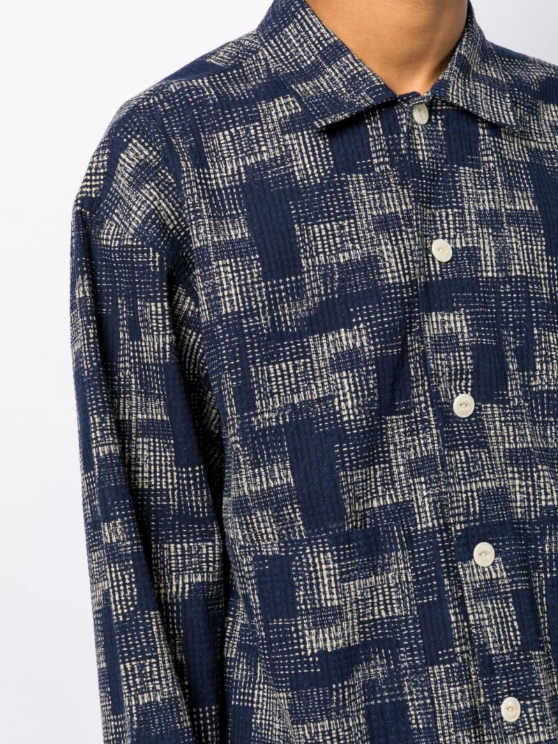 Blue Textured Cotton Shirt