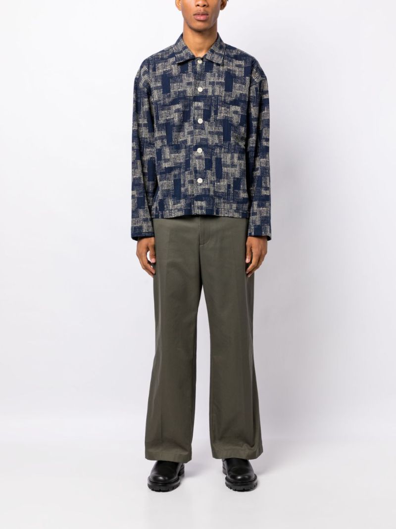 Blue Textured Cotton Shirt