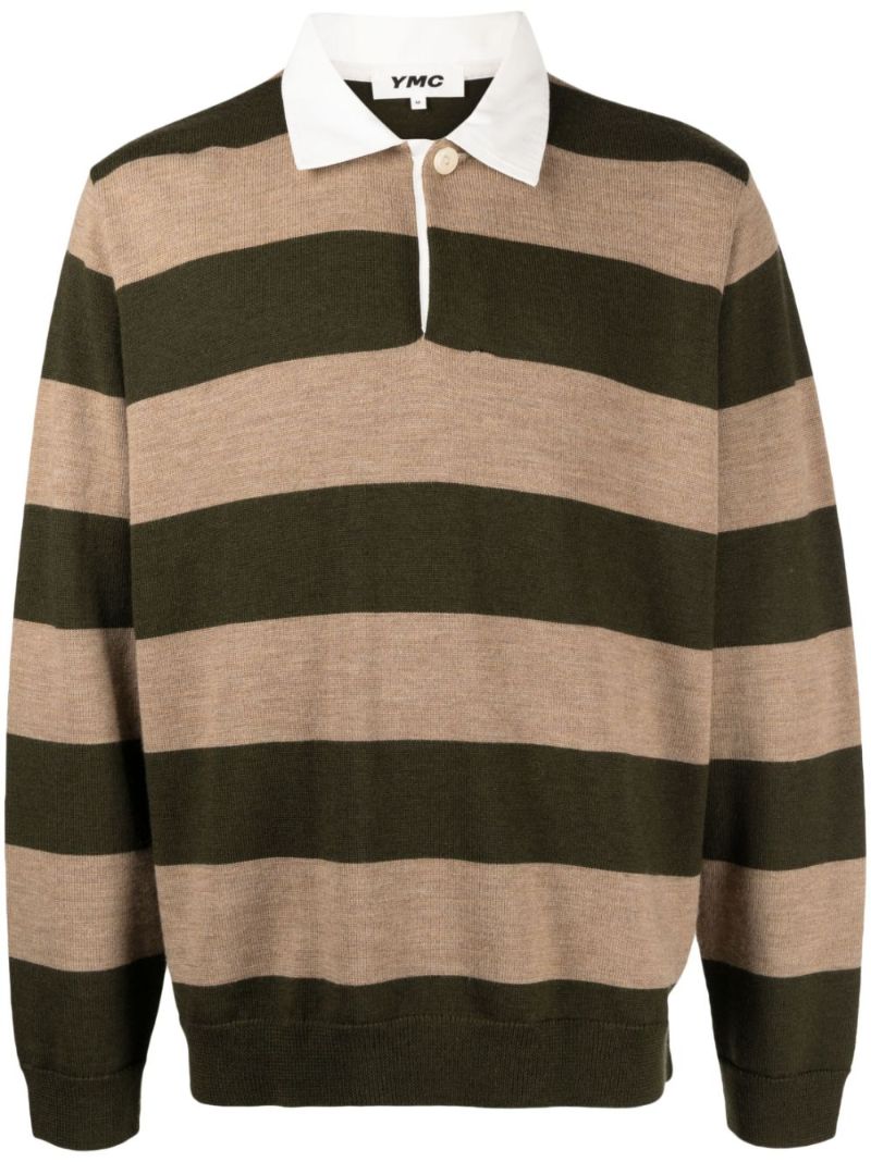 Green Striped Merino Wool Sweater