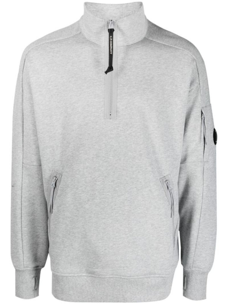 Grey Diagonal Raised Cotton Sweatshirt
