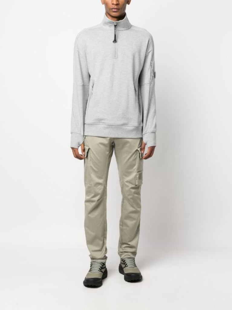 Grey Diagonal Raised Cotton Sweatshirt