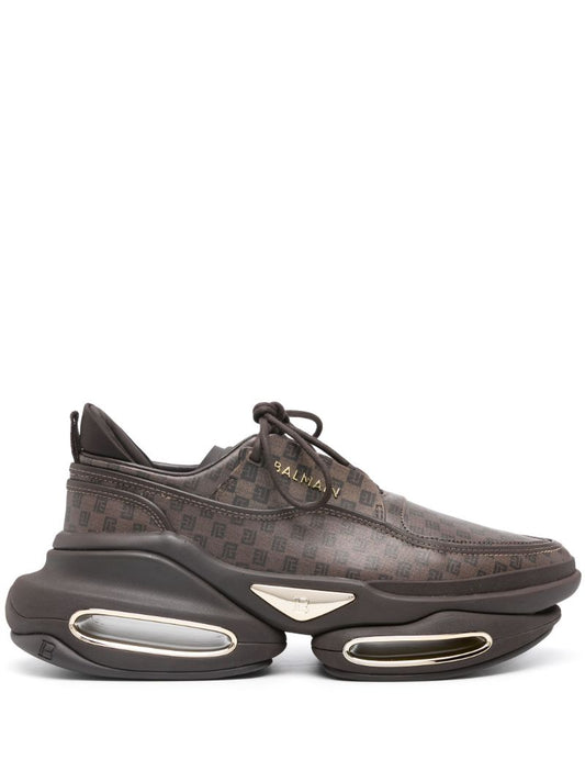 Brown B-bold Monogram-print Sneakers
