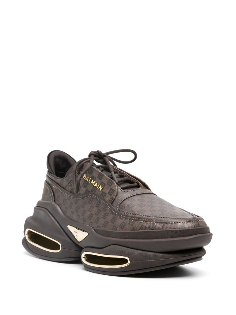Brown B-bold Monogram-print Sneakers