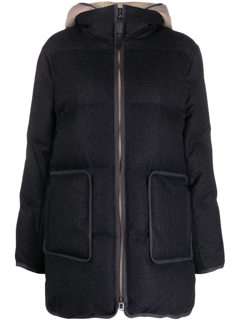 Black Wool Padded Jacket