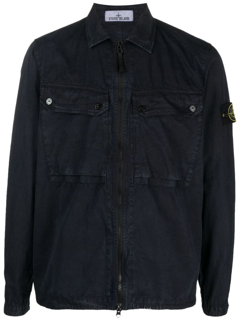 Blue Organic-cotton Shirt Jacket
