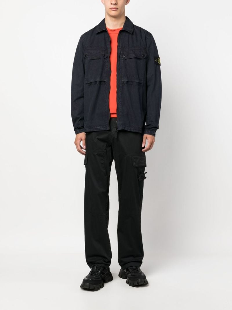 Blue Organic-cotton Shirt Jacket