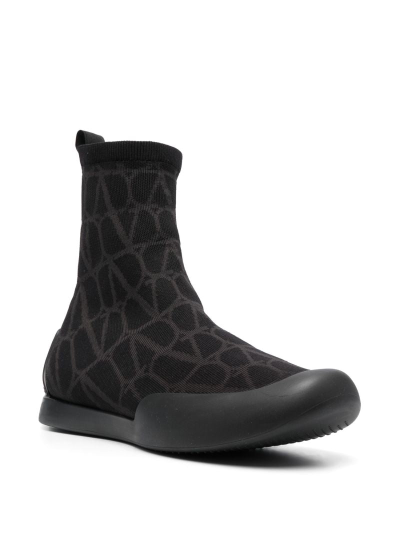 Black Toile Iconographe Sock Boots