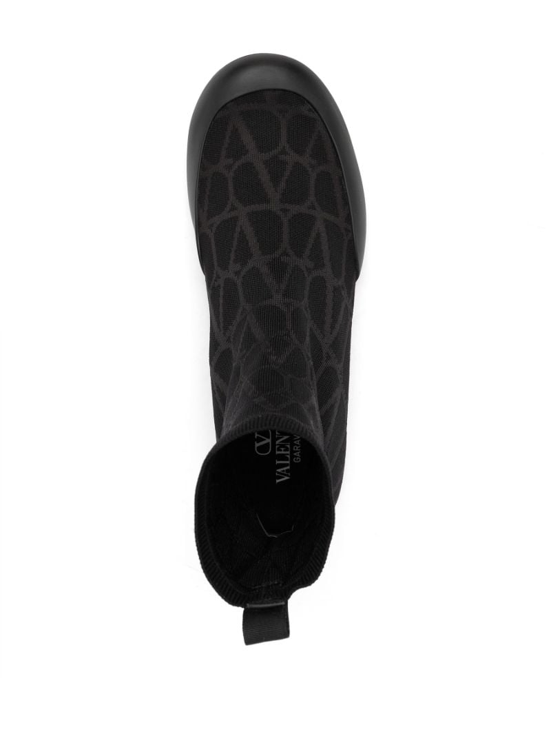 Black Toile Iconographe Sock Boots