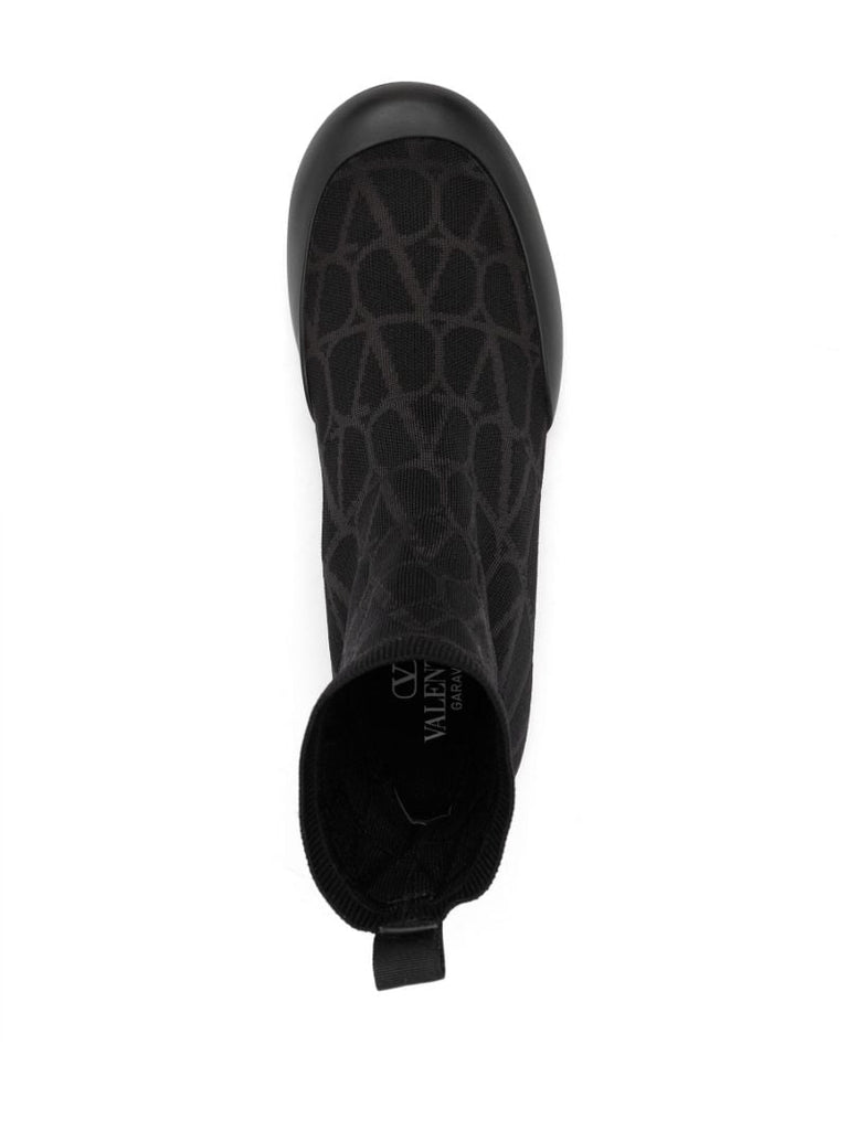 Black Toile Iconographe Sock Boots