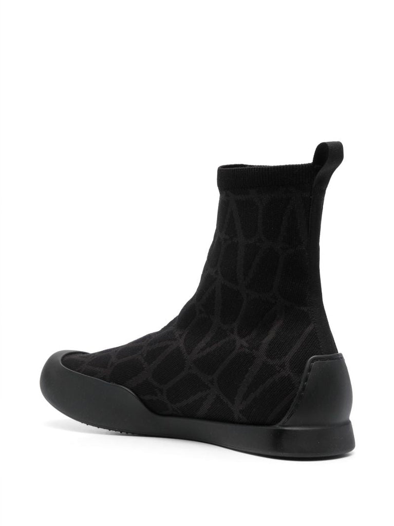 Black Toile Iconographe Sock Boots