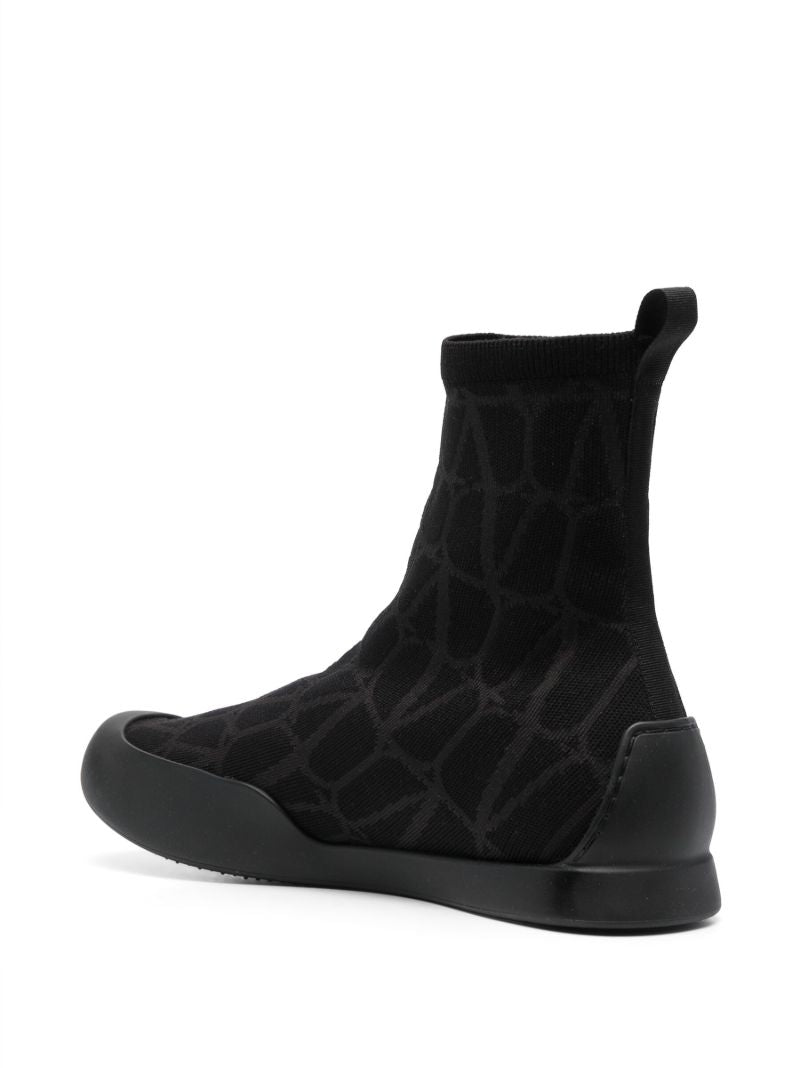 Black Toile Iconographe Sock Boots