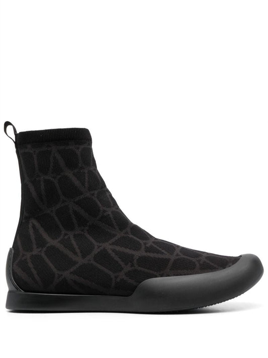 Black Toile Iconographe Sock Boots