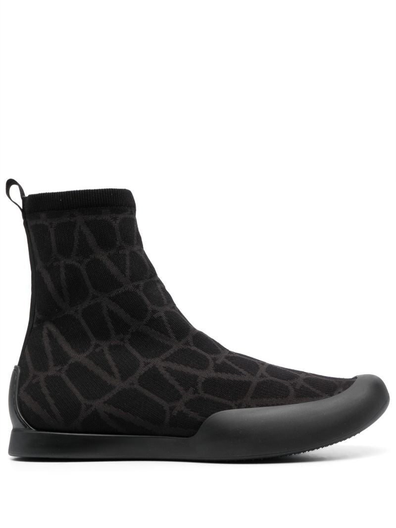 Black Toile Iconographe Sock Boots