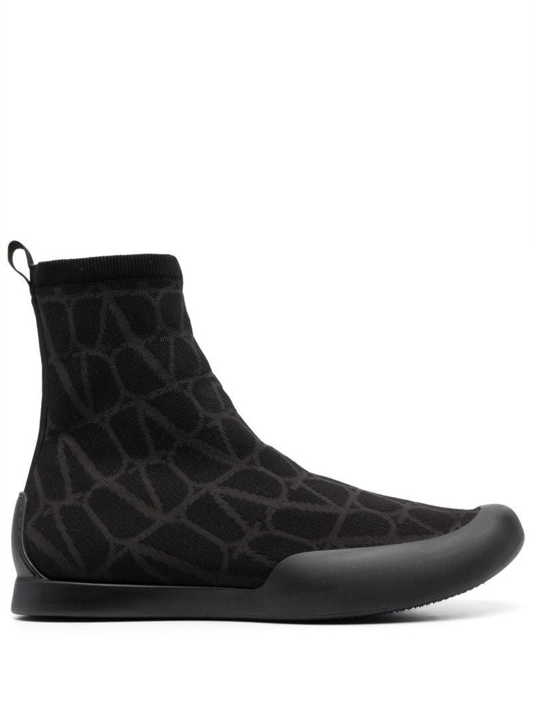 Black Toile Iconographe Sock Boots