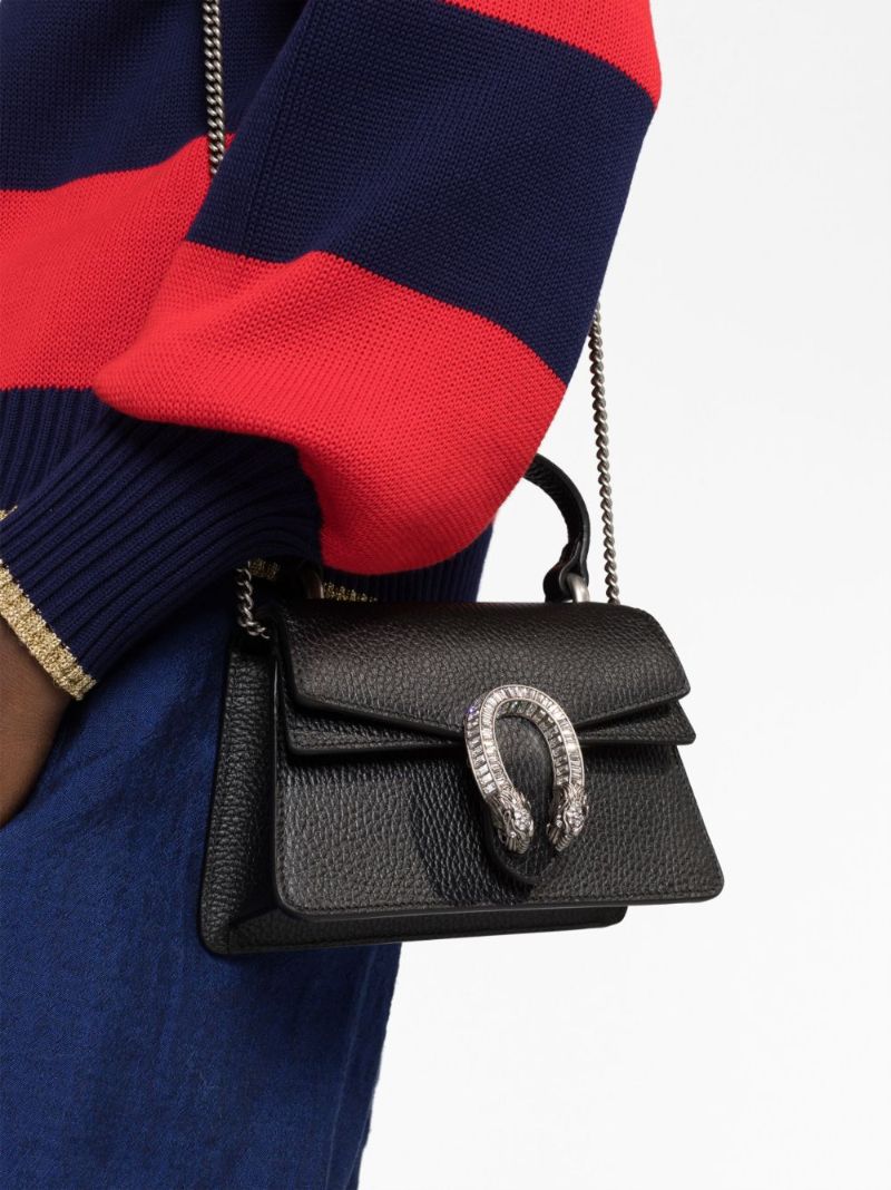 Black Dionysus Crystal Leather Mini Bag