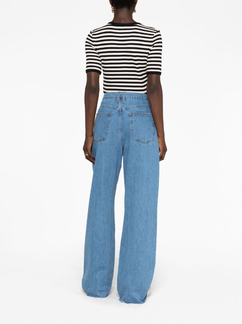 Black and White Striped Cotton T-shirt